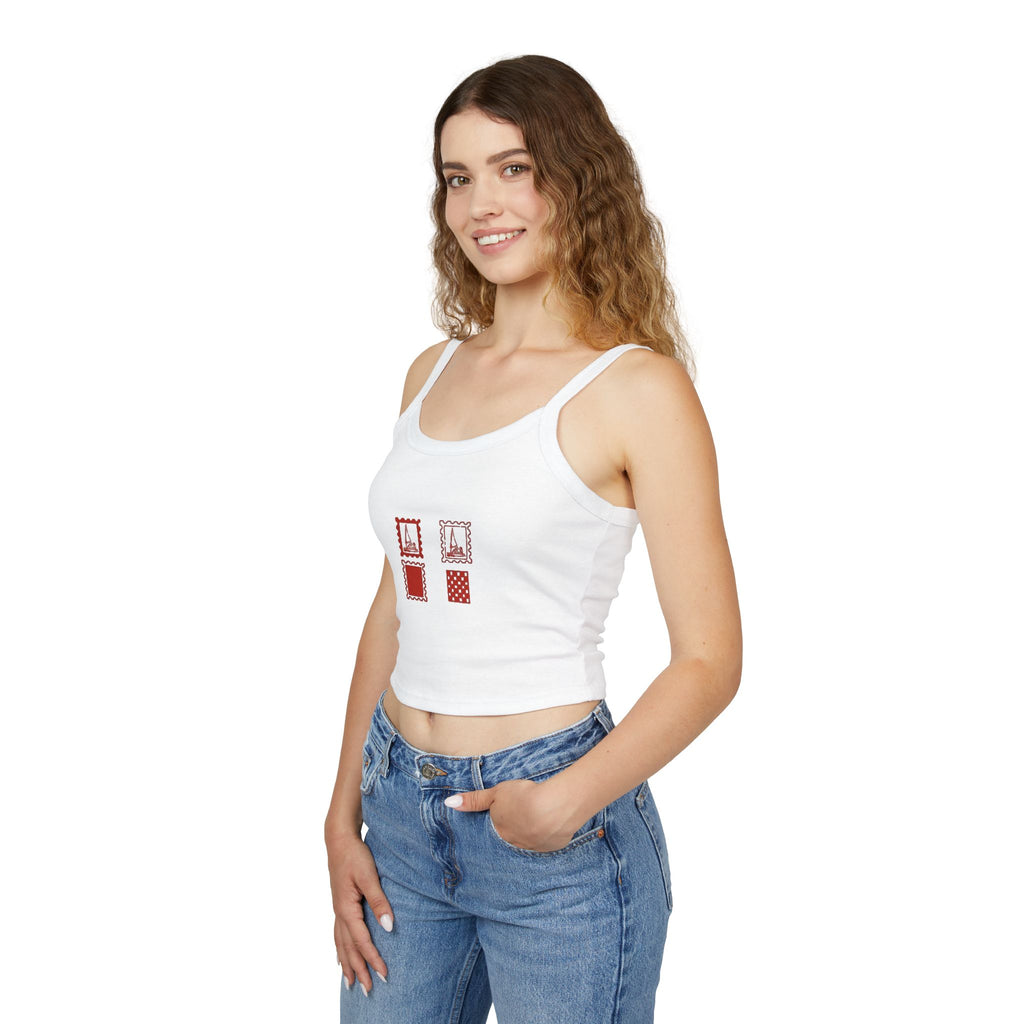 Minimal Red Stamp Tank Top