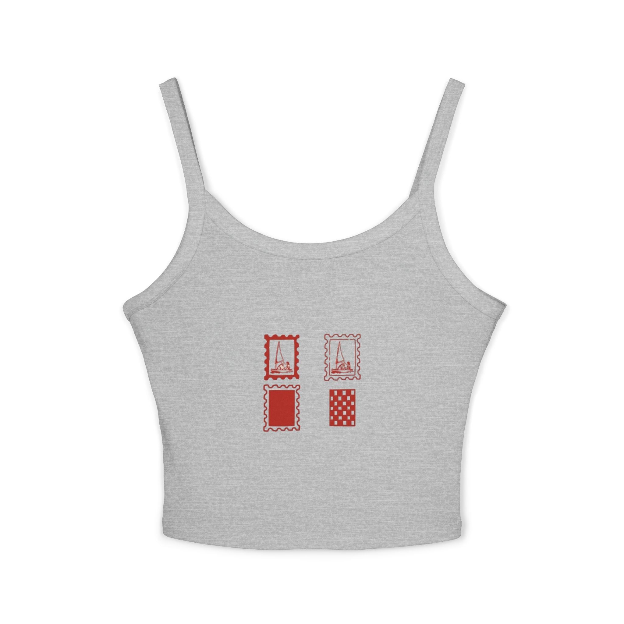 Minimal Red Stamp Tank Top