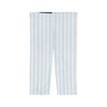 Pastel Blue Stripe Capri Leggings