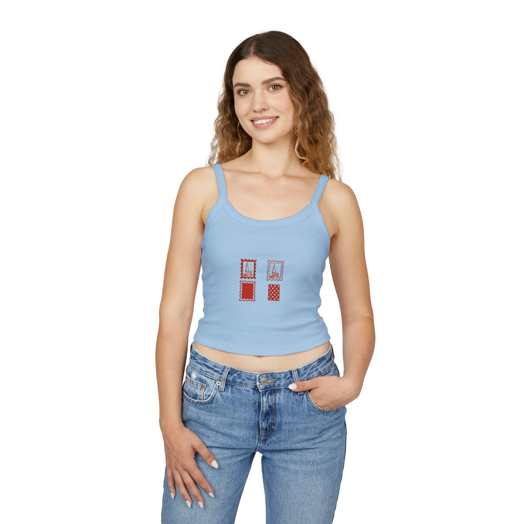 Minimal Red Stamp Tank Top