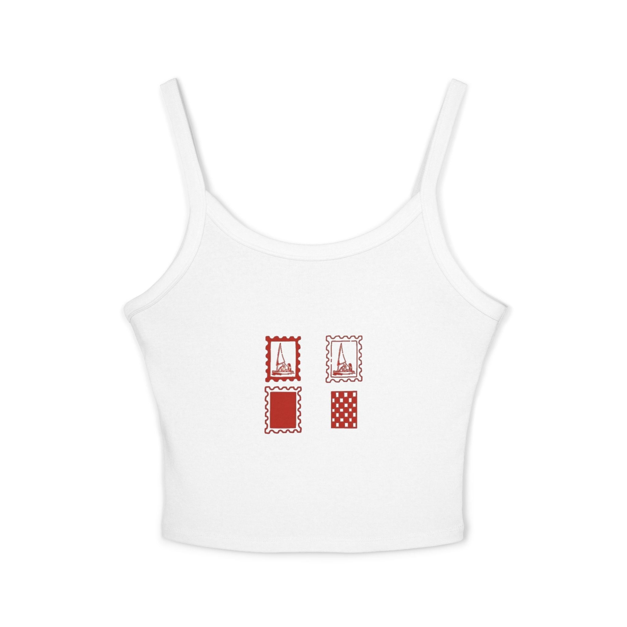 Minimal Red Stamp Tank Top